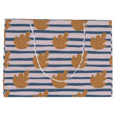 Mooie patronen en kleuren Strepen en blad Paars  Groot Cadeauzakje (Achterkant)