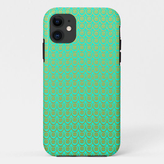 Mooie patroon goud over mintgroen Case-Mate iPhone case (Achterkant)