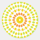 Mooie patroon in citruskleuren ronde sticker (Voorkant)
