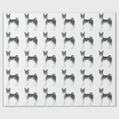 Mooie patroon van een Basenji-hond in zwart en wit Cadeaupapier (Vlak)
