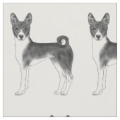 Mooie patroon van een Basenji-hond in zwart en wit Stof (Close Up)