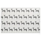 Mooie patroon van een Basenji-hond in zwart en wit Stof (Fat Quarter)