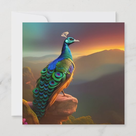 Mooie Pauw Alle Gelegenheid Uitnodigingen (Achterkant)