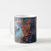 mooie pauw art nouveau koffiemok (Voorkant links)