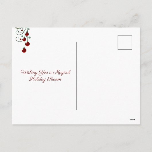 Mooie pauw en kerstboom feestdagenkaart (Achterkant)