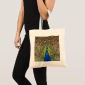 Mooie pauw en veren afdrukken op canvas tas (Voorkant (product))