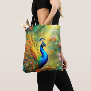 Mooie pauw in tuin vogel 98 tote bag