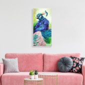 Mooie pauw kunst canvas afdruk (Insitu (Woonkamer))