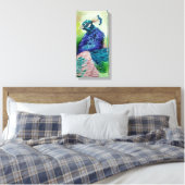 Mooie pauw kunst canvas afdruk (Insitu (Slaapkamer))