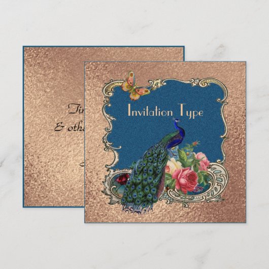 Mooie pauw kunst, gepersonaliseerd kaart (Voorkant / Achterkant)