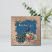 Mooie pauw kunst, gepersonaliseerd kaart (Staand voorkant)