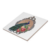 Mooie pauw kunst, gepersonaliseerd tegeltje (Zijkant)