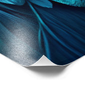 Mooie pauw op zwarte achtergrond foto afdruk (Hoek)