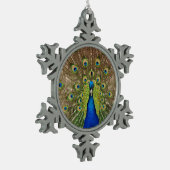 Mooie pauw printen kerstfeestdag tin sneeuwvlok ornament (Links)