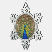 Mooie pauw printen kerstfeestdag tin sneeuwvlok ornament (Rechts)