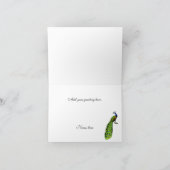 Mooie Pauw Trouwfoto Bedankkaart (Binnen)