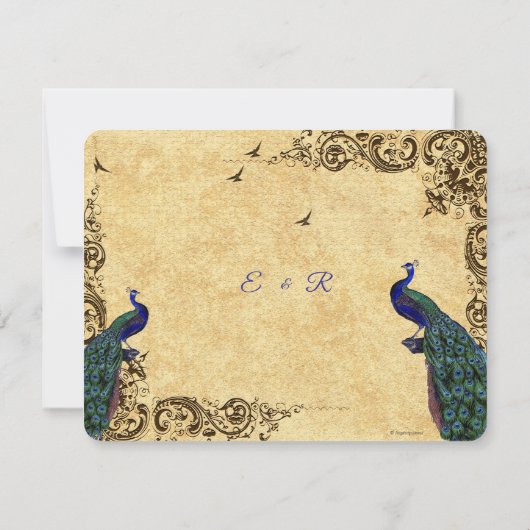 Mooie pauwen Bewaar de datum Kaart (Achterkant)