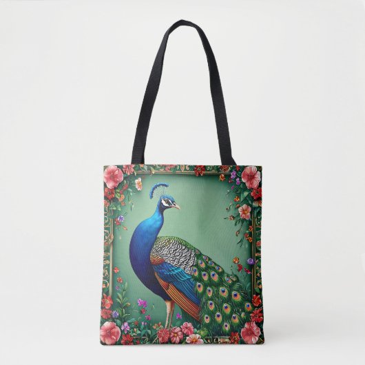 Mooie pauwenbloem achtergrond tote bag (Voorkant)