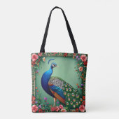 Mooie pauwenbloem achtergrond tote bag (Achterkant)