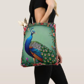 Mooie pauwenbloem achtergrond tote bag (Dichtbij)