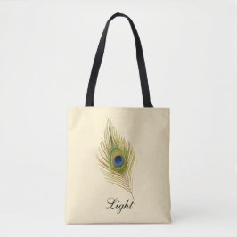 Mooie pauwenveer & kalligrafie tote bag