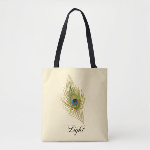 Mooie pauwenveer & kalligrafie tote bag