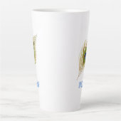 Mooie pauwenveer latte mok (Voorkant)
