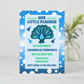 Mooie pauwenveer verjaardag kaart (Staand voorkant)