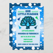 Mooie pauwenveer verjaardag kaart (Voorkant / Achterkant)