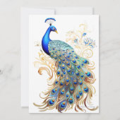 Mooie pauwenveren digitaal of bedrukt kaart (Achterkant)