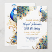 Mooie pauwenveren digitaal of bedrukt kaart (Voorkant / Achterkant)