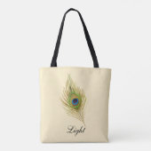 Mooie pauwerveer en kalligrafie tote bag (Achterkant)