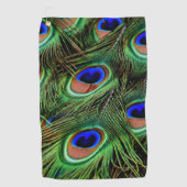 Mooie pauwveren golfhanddoek (Voorkant)