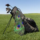 Mooie pauwveren golfhanddoek (Groen)