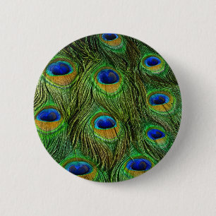 Mooie Pauwveren Ronde Button 5,7 Cm