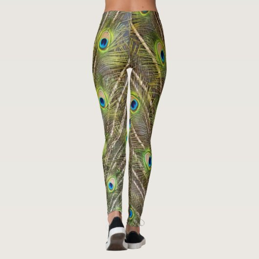 Mooie pauwvogelveren leggings (Achterkant)