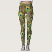 Mooie pauwvogelveren leggings (Voorkant)