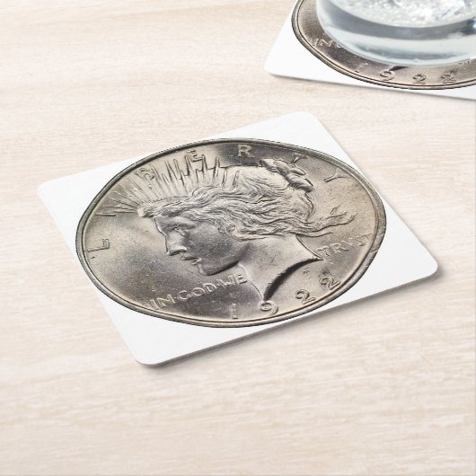 Mooie Peace Dollar Onderzetter Set (Schuin)