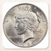 Mooie Peace Dollar Onderzetter Set (Voorkant)