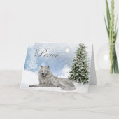 Mooie Peace Wolf Christmas Kaart (Voorkant)
