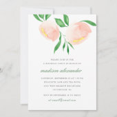 Mooie Peach Blush Waterverf Flower Verjaardag Kaart (Voorkant)