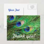Mooie Peacock  bedankje Briefkaart (Voorkant / Achterkant)