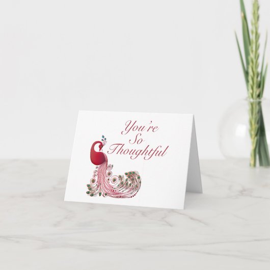 Mooie Peacock Bedankkaart (Voorkant)