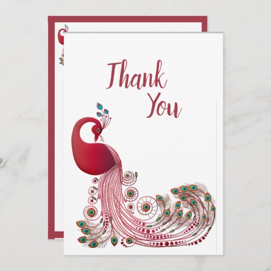 Mooie Peacock Bedankkaart (Voorkant / Achterkant)