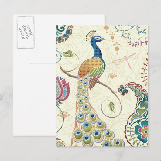 Mooie Peacock Briefkaart (Voorkant / Achterkant)