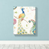 Mooie Peacock Canvas Afdruk (Insitu (Houten vloer))