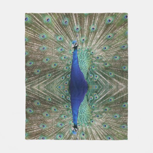 Mooie Peacock Custom Afbeelding Luxe Elegantie Fleece Deken (Voorkant)