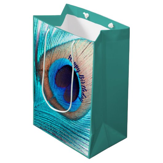 Mooie Peacock-doezelaar met naam Medium Cadeauzakje (Voorkant Gekanteld)