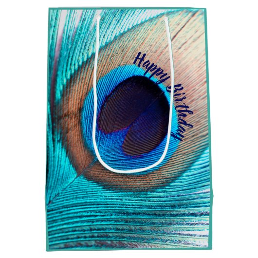 Mooie Peacock-doezelaar met naam Medium Cadeauzakje (Achterkant)