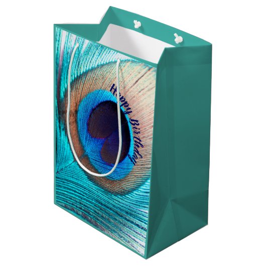 Mooie Peacock-doezelaar met naam Medium Cadeauzakje (Achterkant Gekanteld)